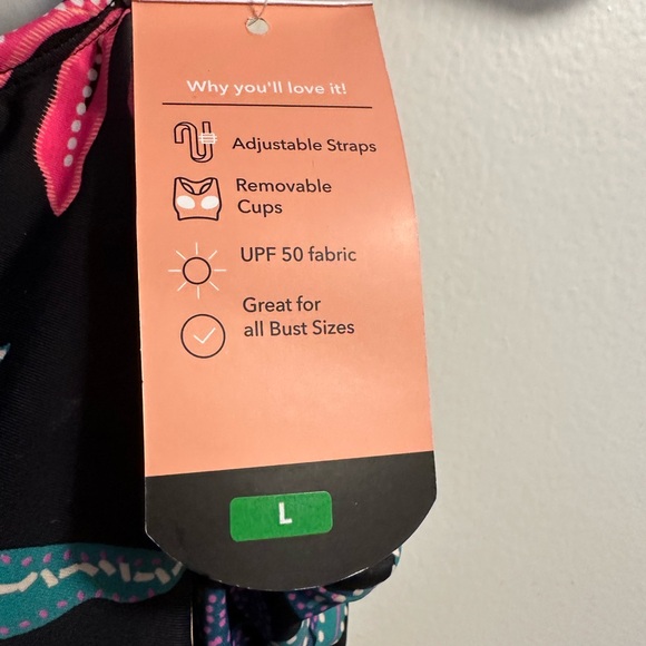 Tropical Floral Swim Ruffled Bikini Top - Picture 5 of 6